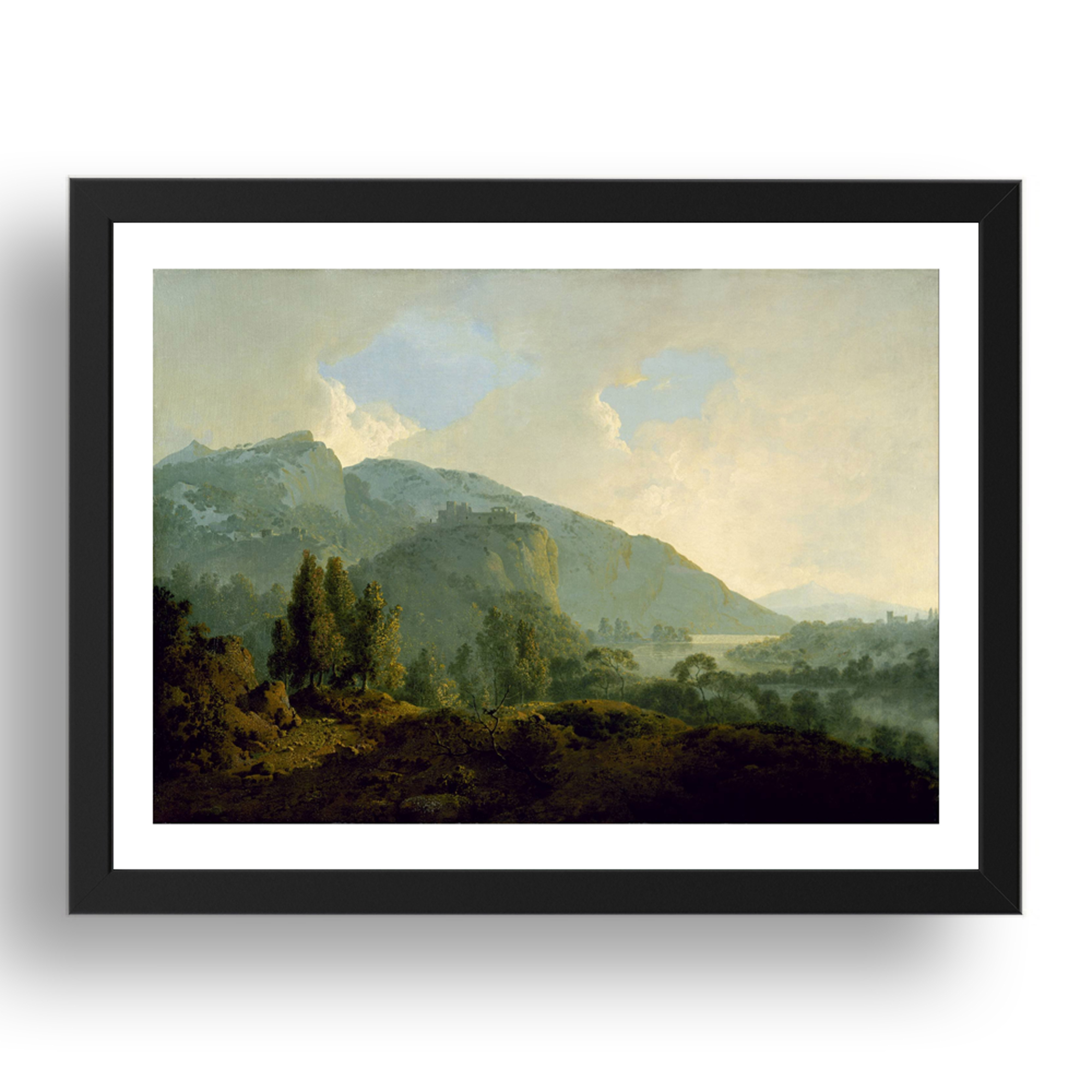Joseph Wright - Italian Landscape,  [c. 1790], A3 (17x13") Black Frame - Picture 1 of 1